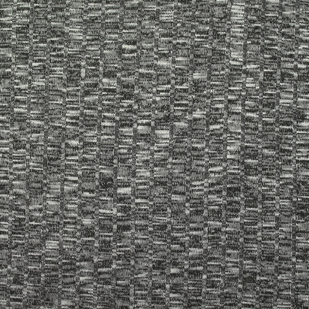Maille côtelée chinée fine noir et blanc - Image 4