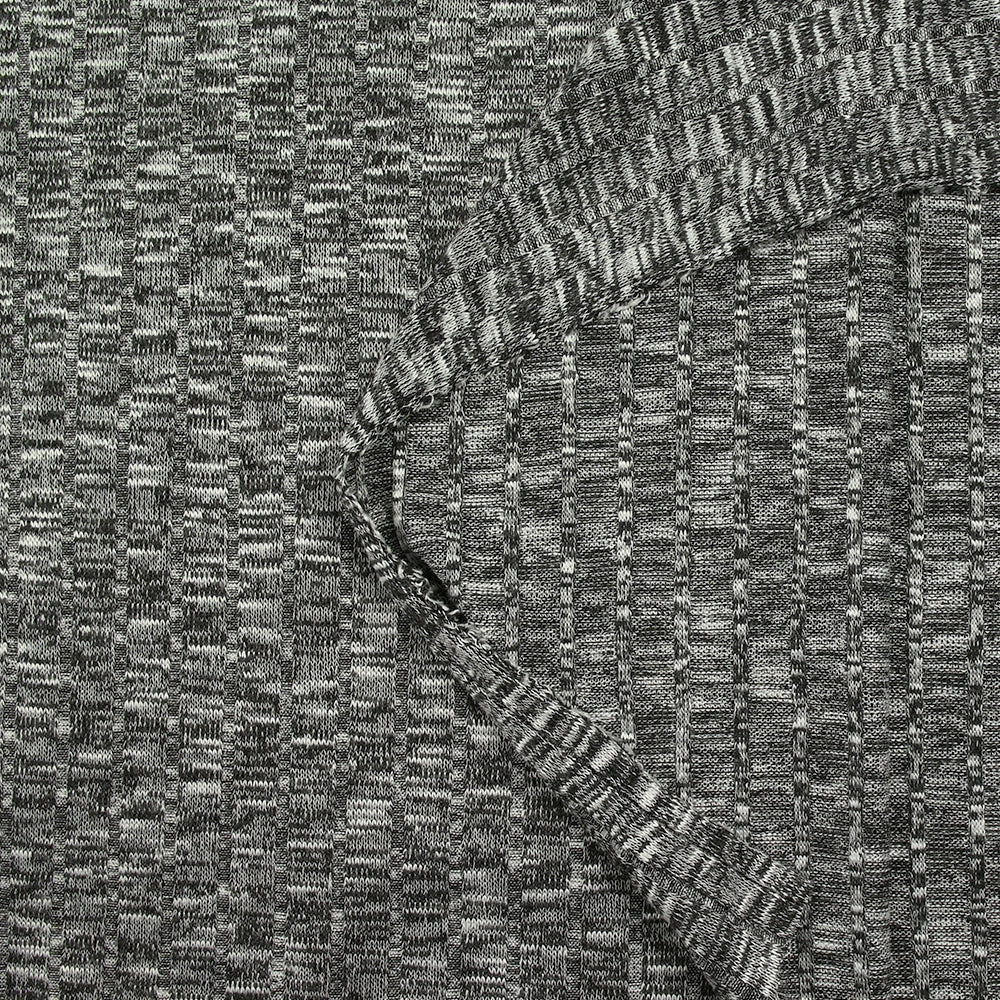 Maille côtelée chinée fine noir et blanc - Image 6