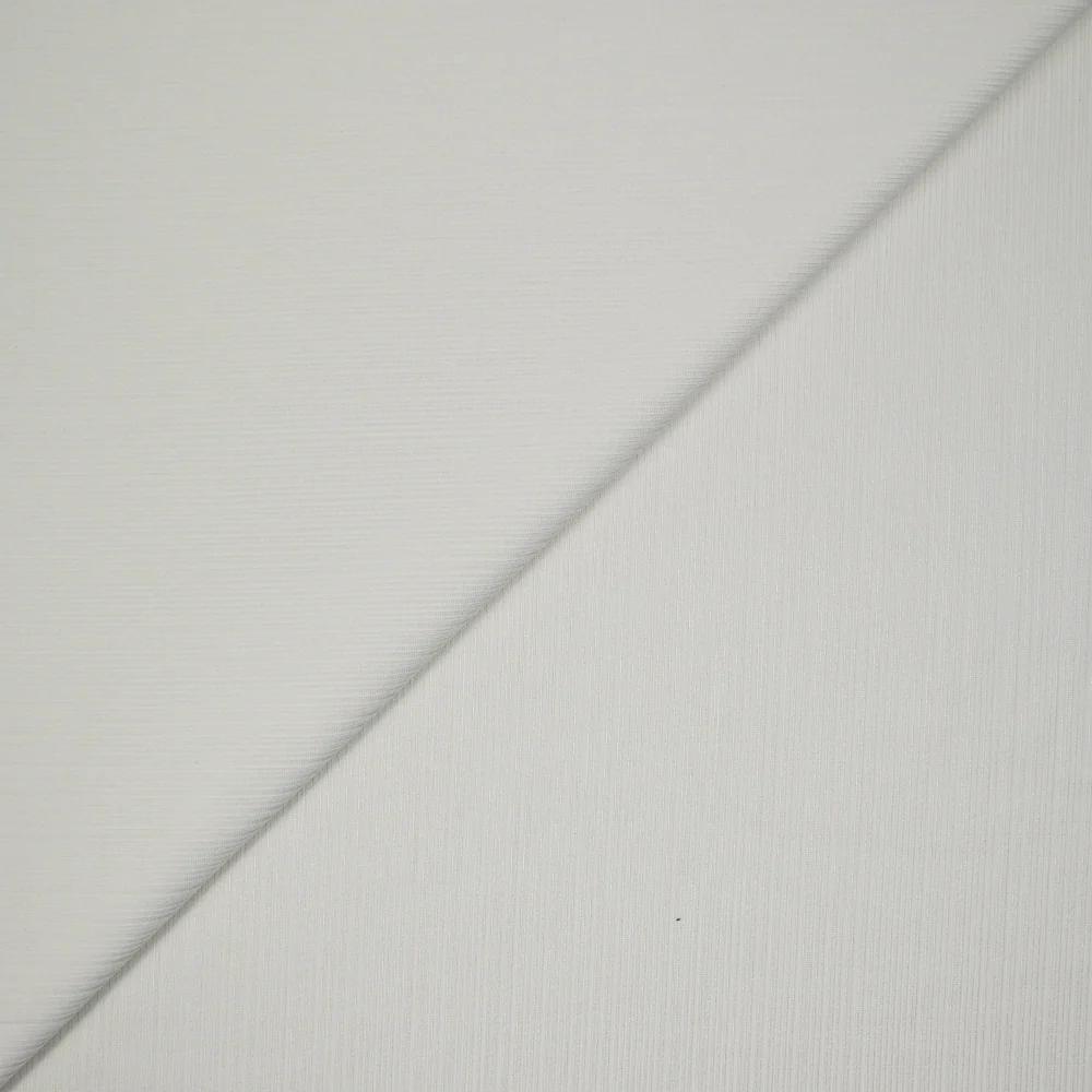 Maille côtelée polyester fine blanc