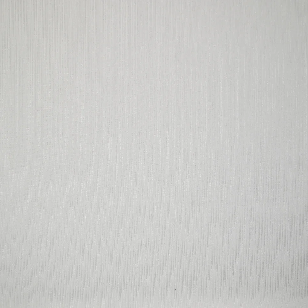 Maille côtelée polyester fine blanc - Image 4