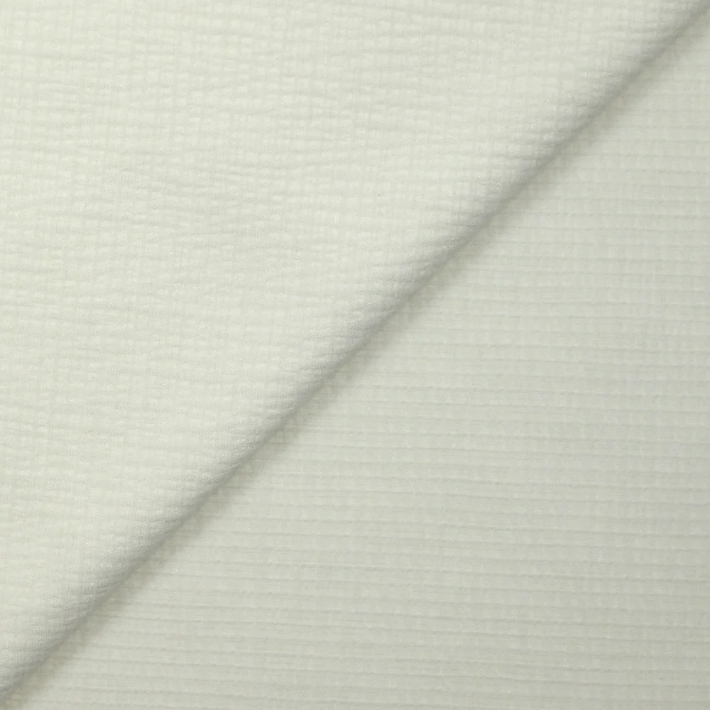 Maille crépon fine blanc cassé