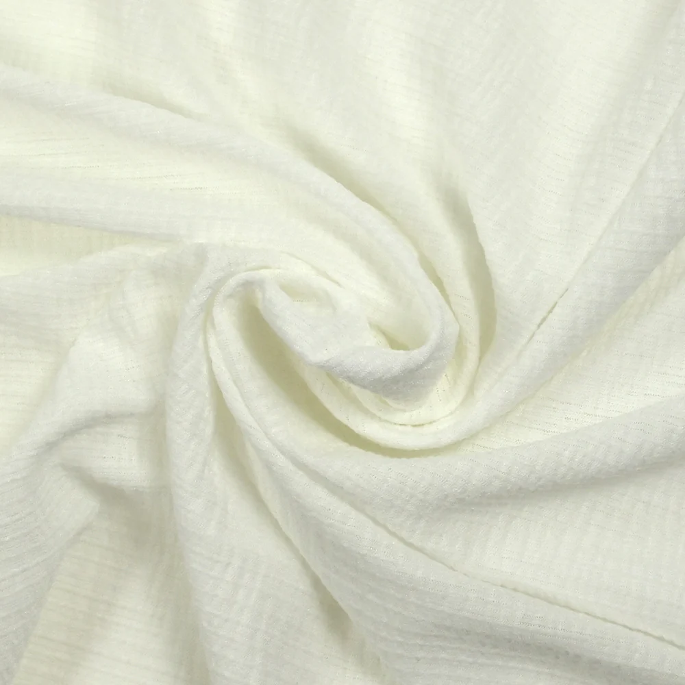 Maille crépon fine blanc cassé - Image 2
