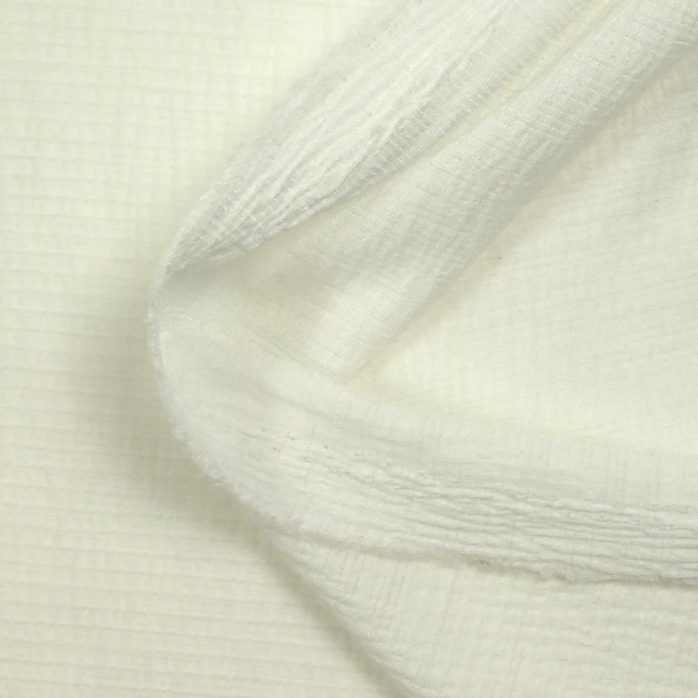 Maille crépon fine blanc cassé - Image 3