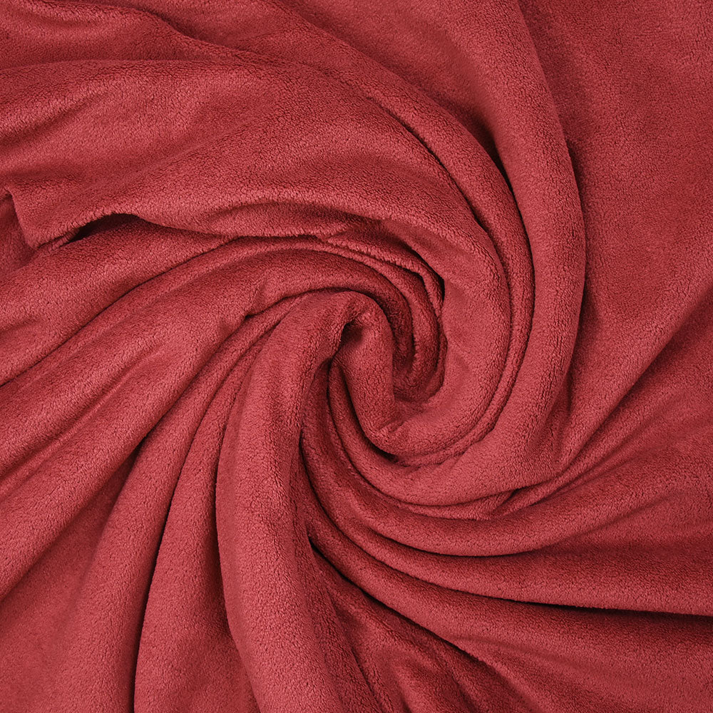 Maille éponge polyester rouge fraise - Image 2