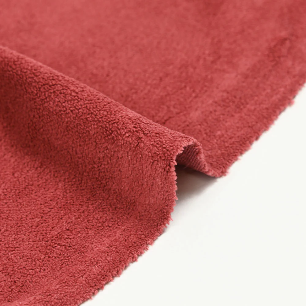 Maille éponge polyester rouge fraise - Image 4