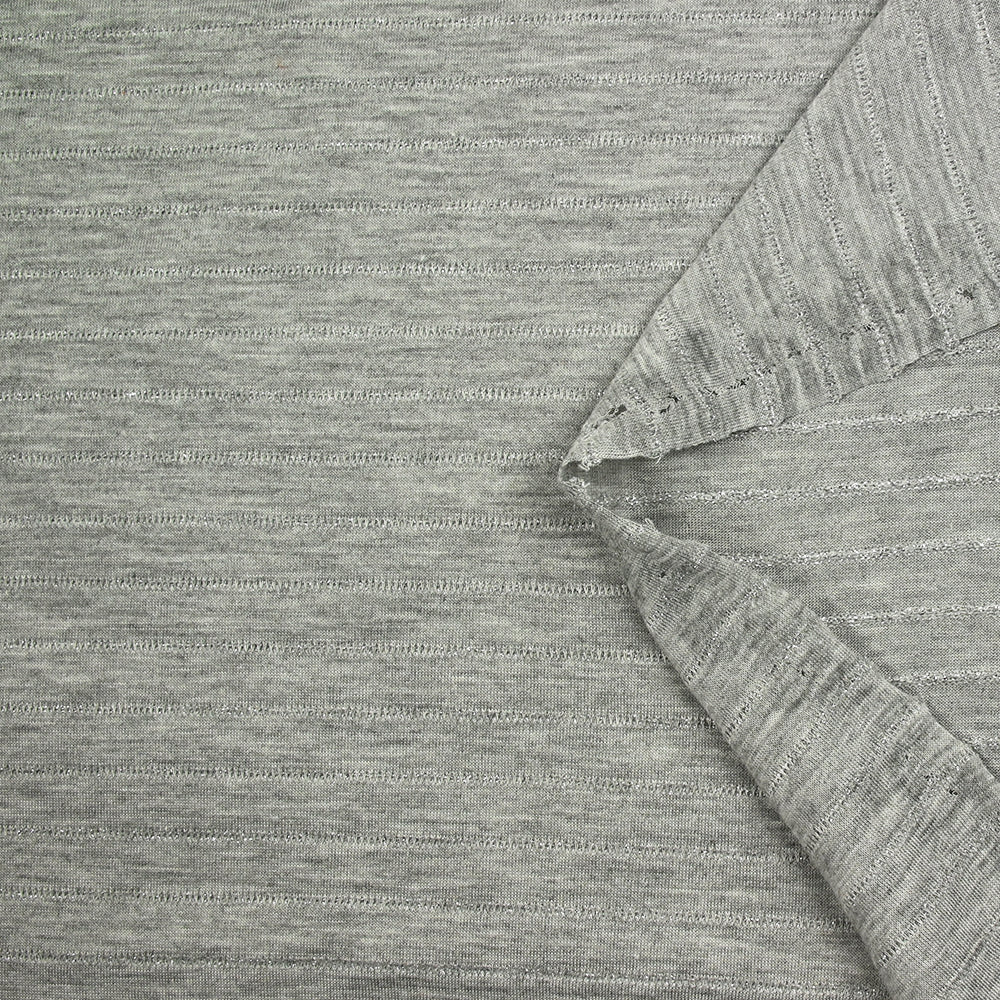 Maille fantaisie Jade gris chiné lurex argent - Image 4