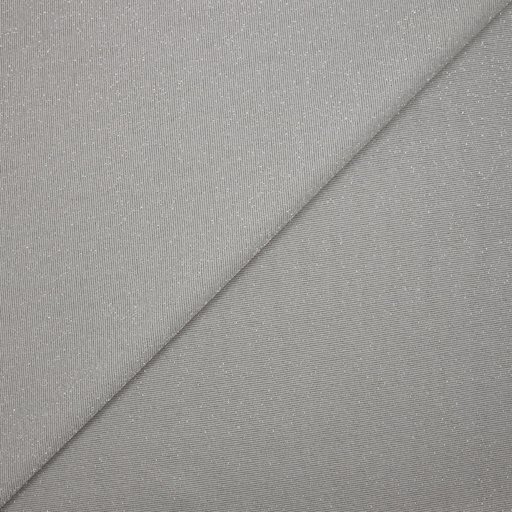 Maille fine Lurex argent fond gris clair