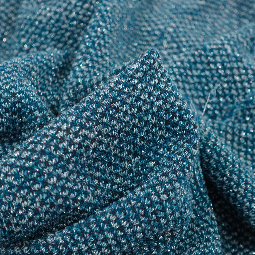 Maille Maya irisée bleu canard - Image 4