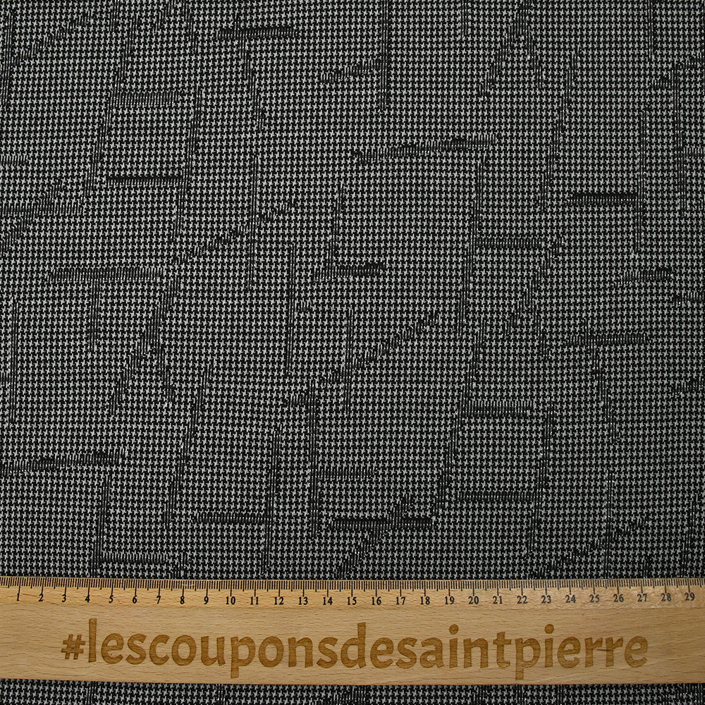 Maille Milano polyester Lurex pied-de-puce craquelé noir et blanc - Image 3