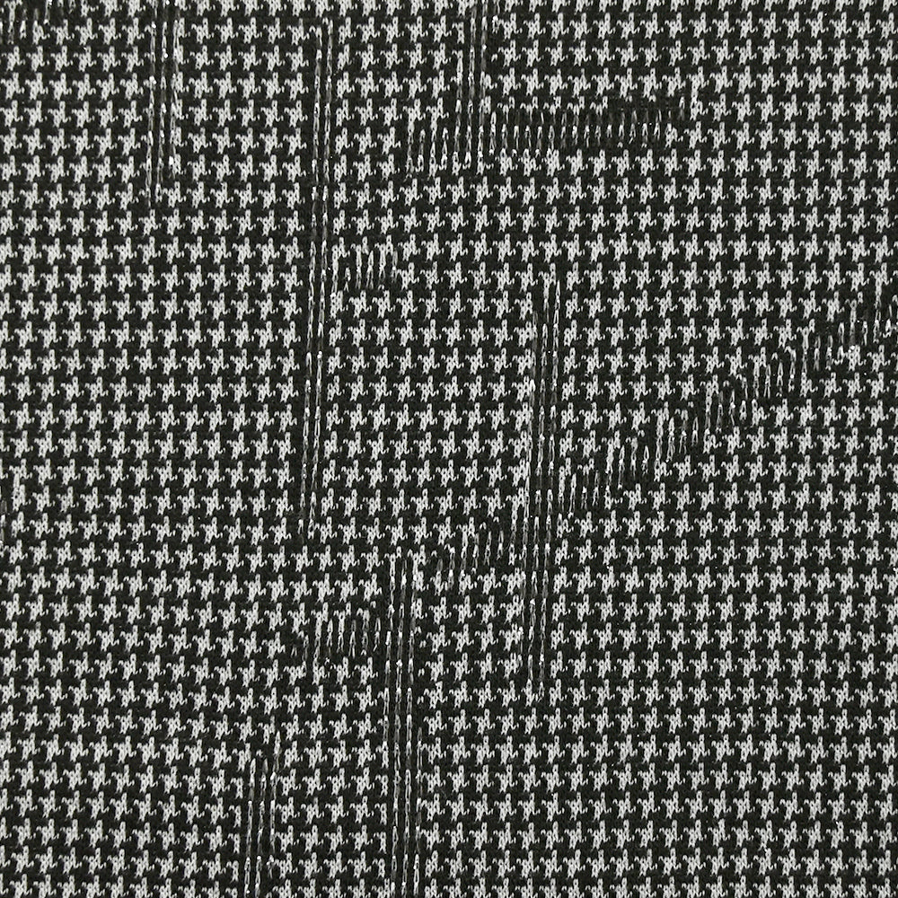 Maille Milano polyester Lurex pied-de-puce craquelé noir et blanc - Image 4
