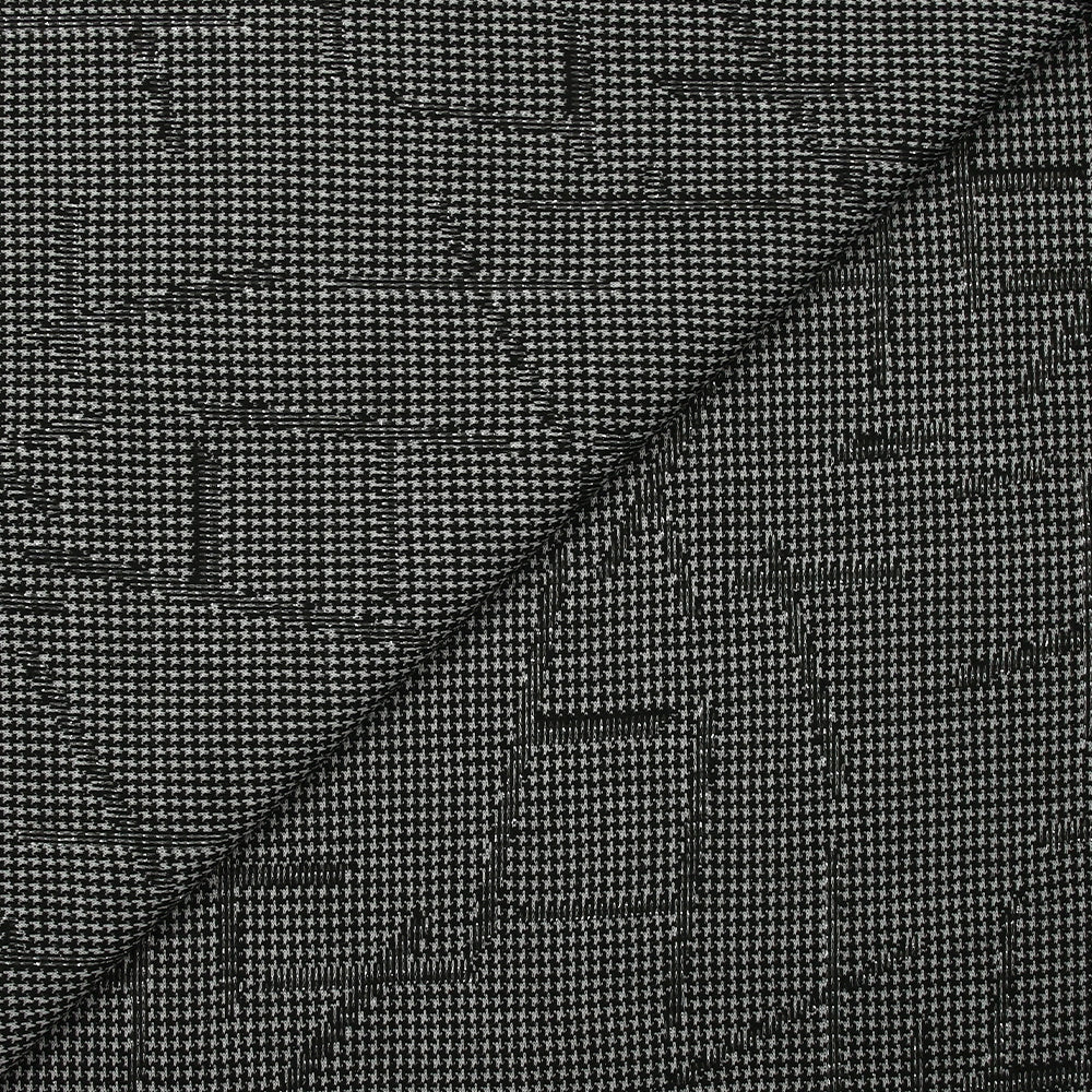 Maille Milano polyester Lurex pied-de-puce craquelé noir et blanc - Image 5