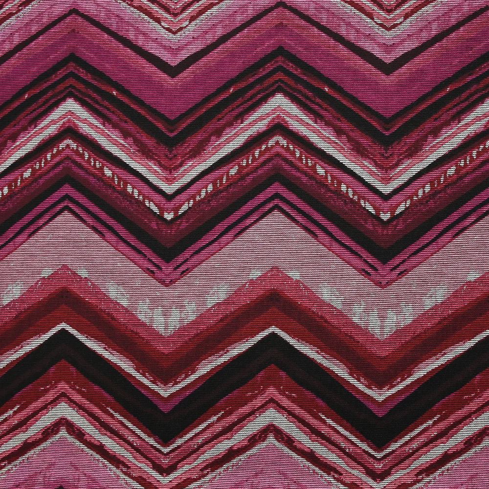 Maille Milano polyviscose chevron fantaisie magenta fond noir - Image 4