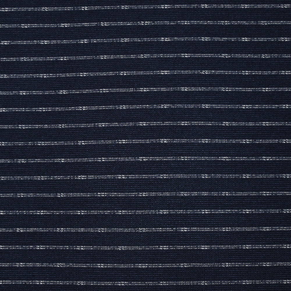 Maille Milano polyviscose double rayure fond marine - Image 5