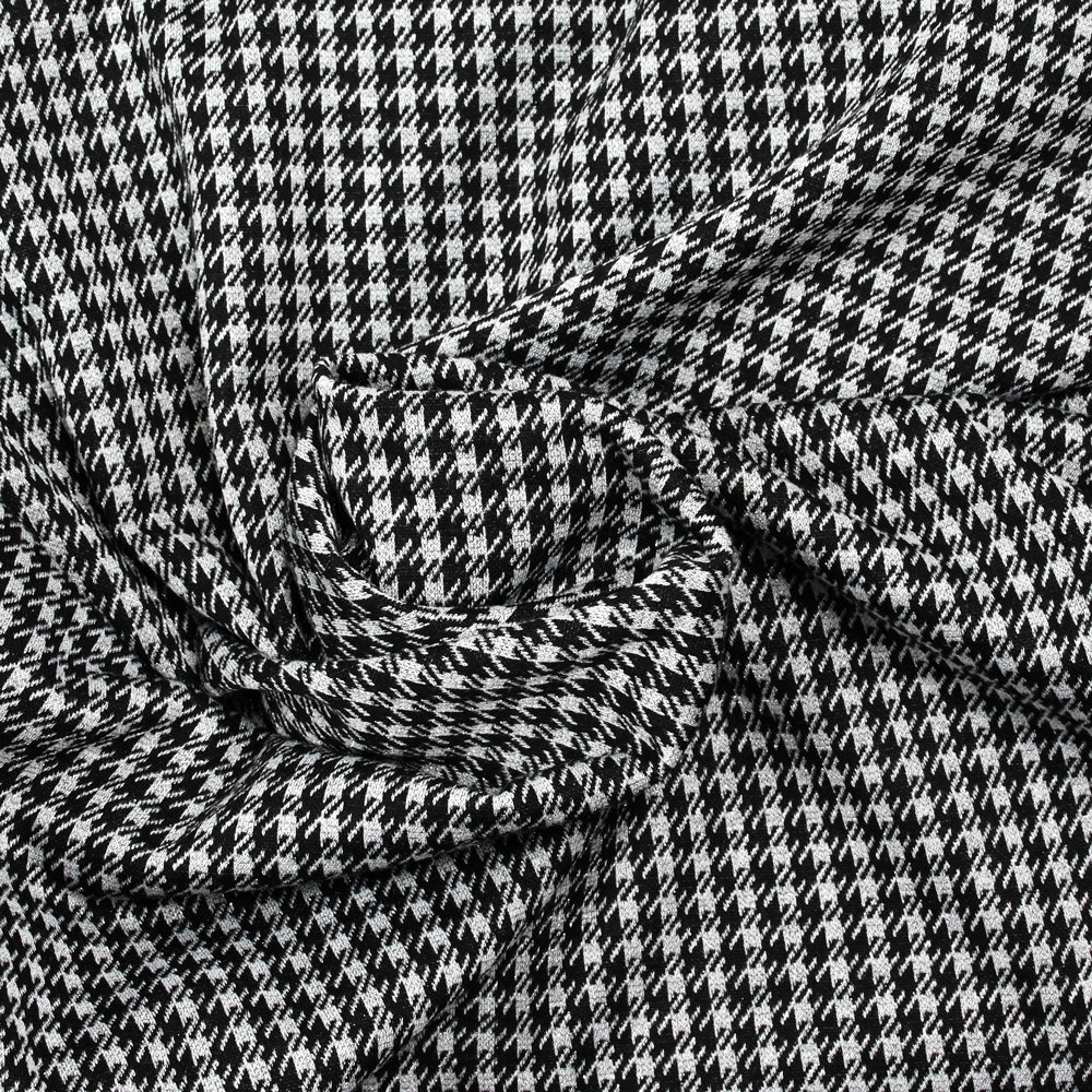 Maille Milano polyviscose Lurex damier déstructuré gris - Image 2