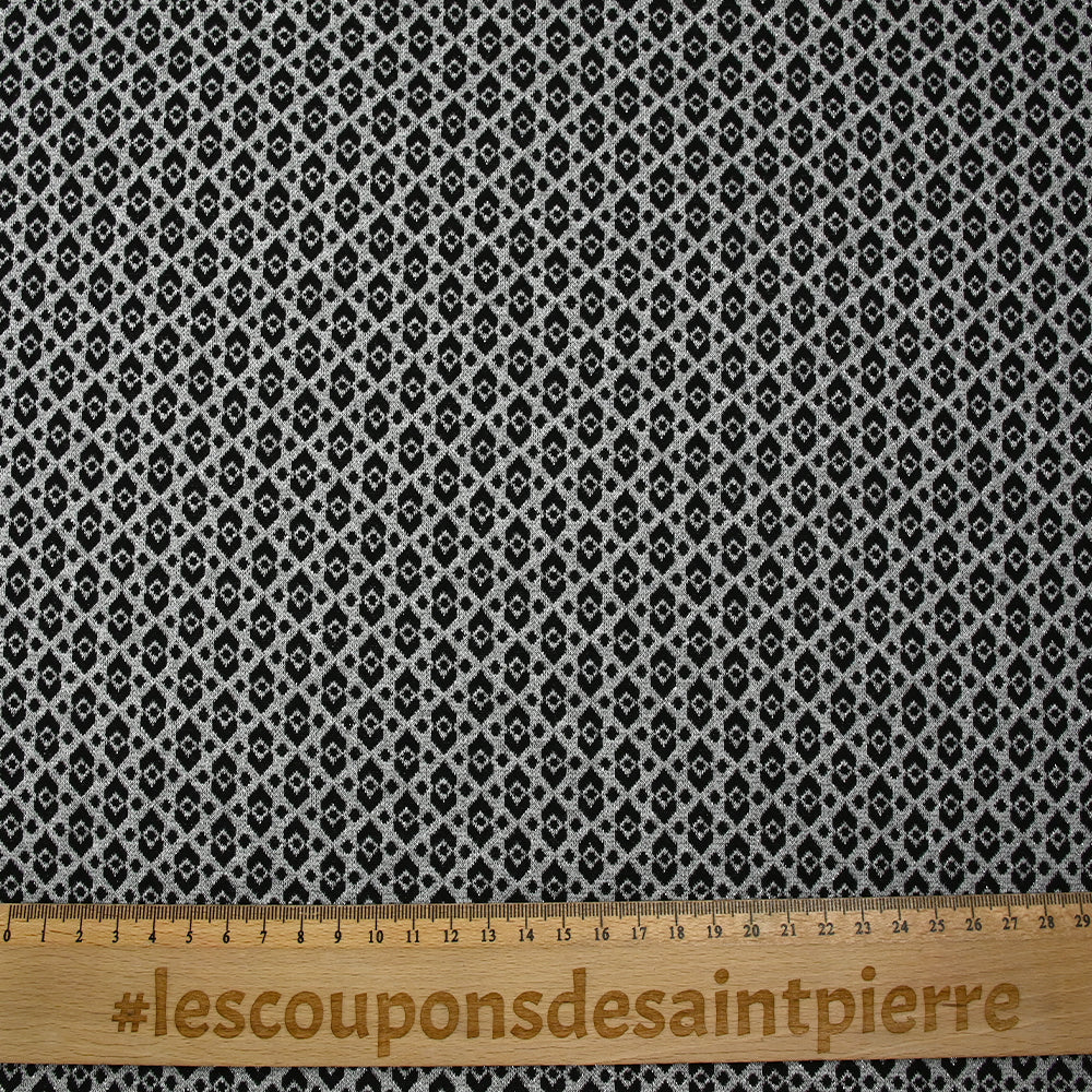 Maille Milano polyviscose Lurex émeraude royale gris - Image 3