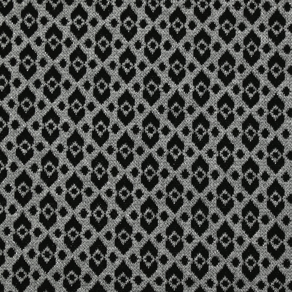 Maille Milano polyviscose Lurex émeraude royale gris - Image 5