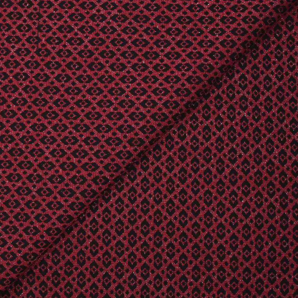 Maille Milano polyviscose Lurex émeraude royale rouge