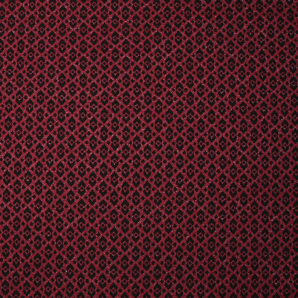 Maille Milano polyviscose Lurex émeraude royale rouge - Image 4