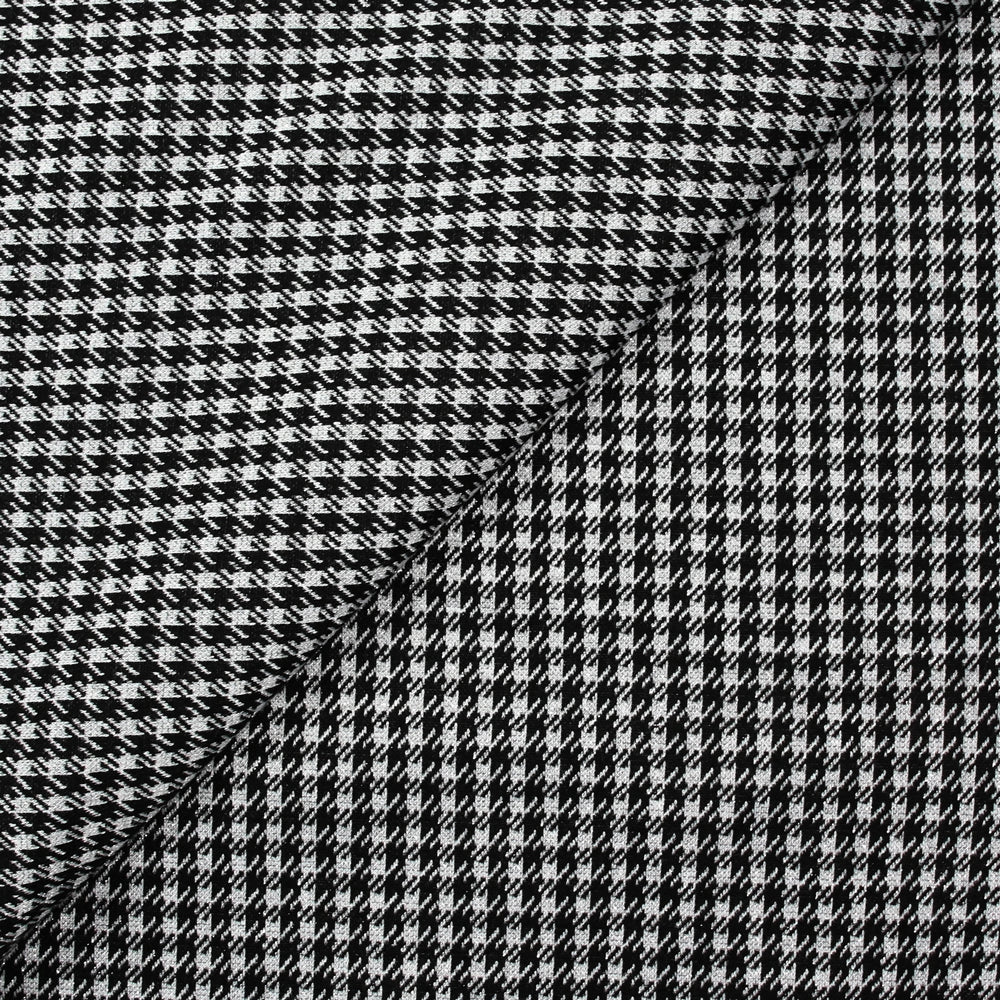 Maille Milano polyviscose Lurex pied de poule gris