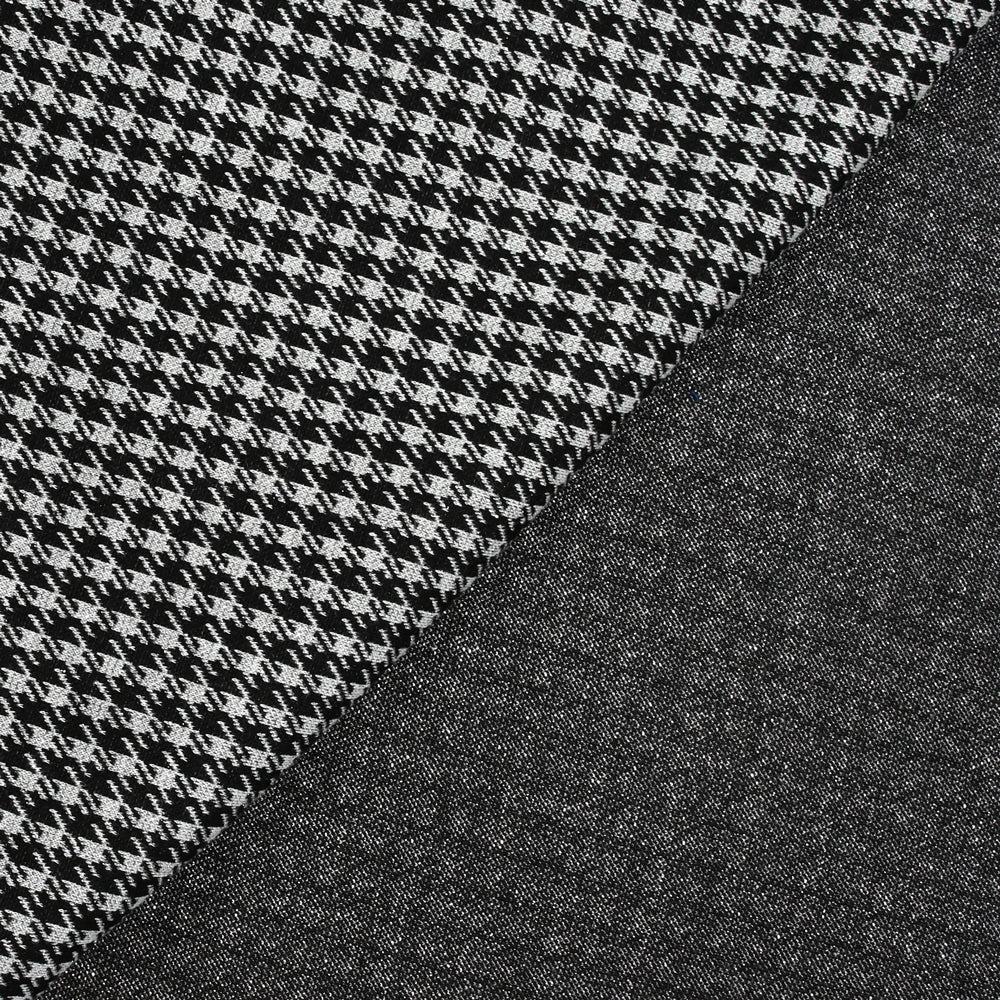 Maille Milano polyviscose Lurex pied de poule gris - Image 3