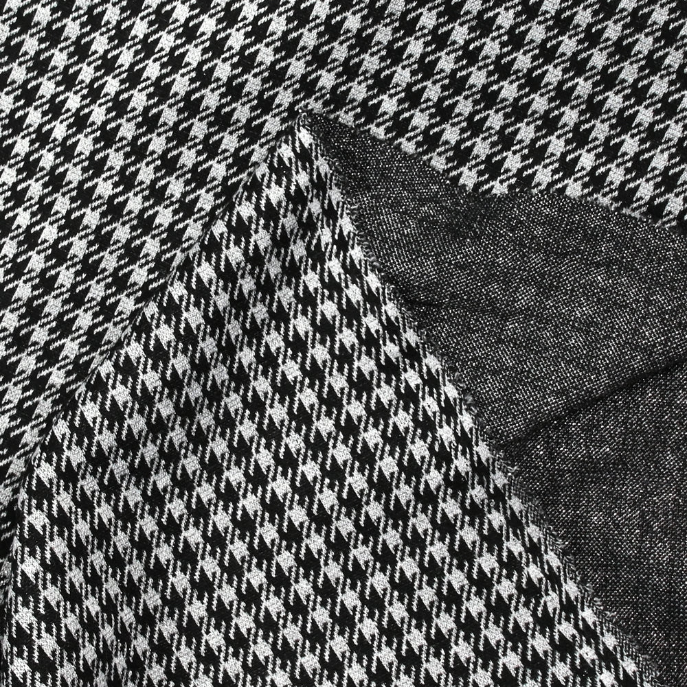 Maille Milano polyviscose Lurex pied de poule gris - Image 4