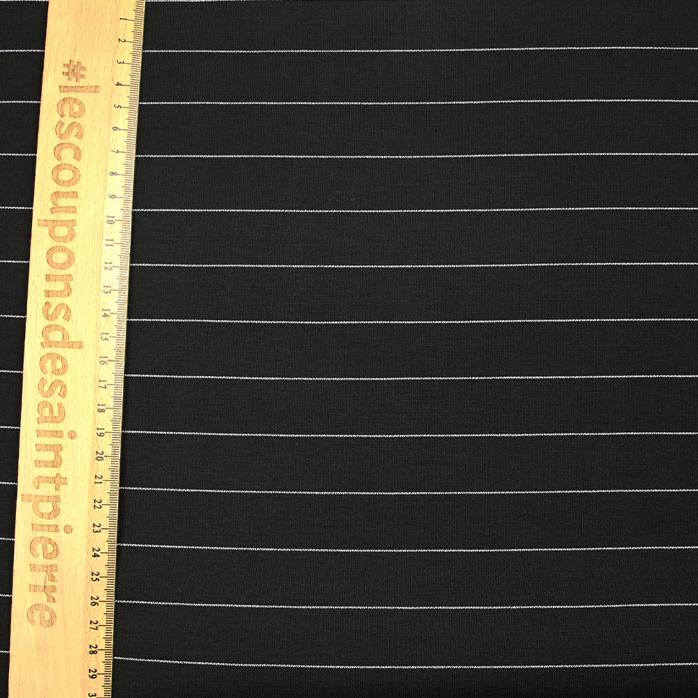 Maille Milano polyviscose rayure 23 mm fond noir - Image 3