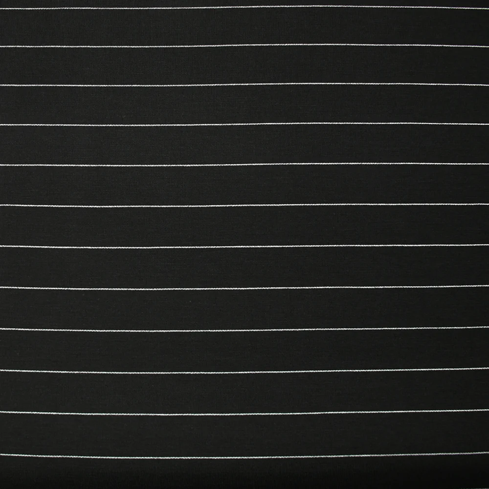 Maille Milano polyviscose rayure 23 mm fond noir - Image 4