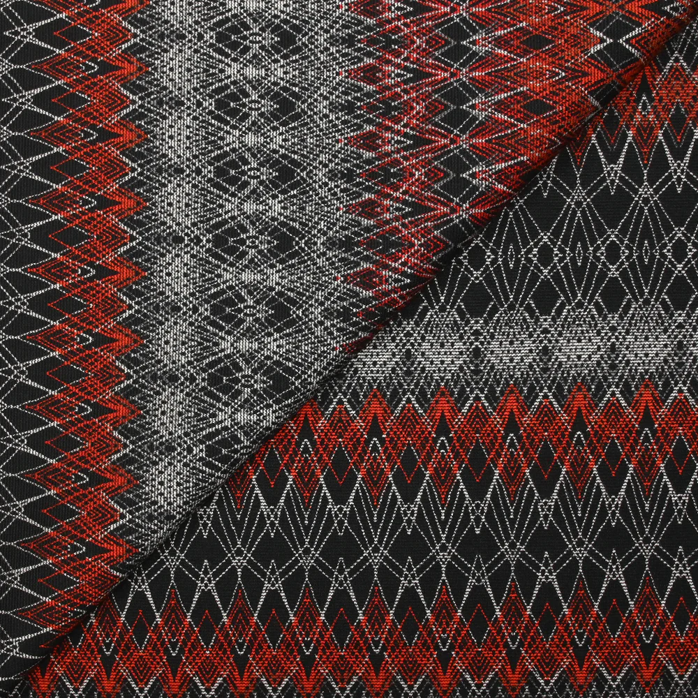 Maille Milano polyviscose vibration volcanique fond noir - Image 4