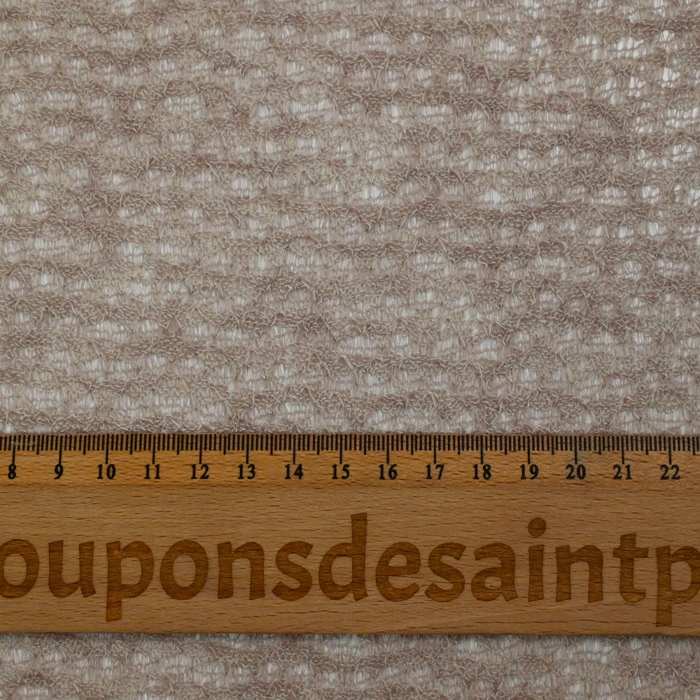 Maille polyester fantaisie beige - Image 3