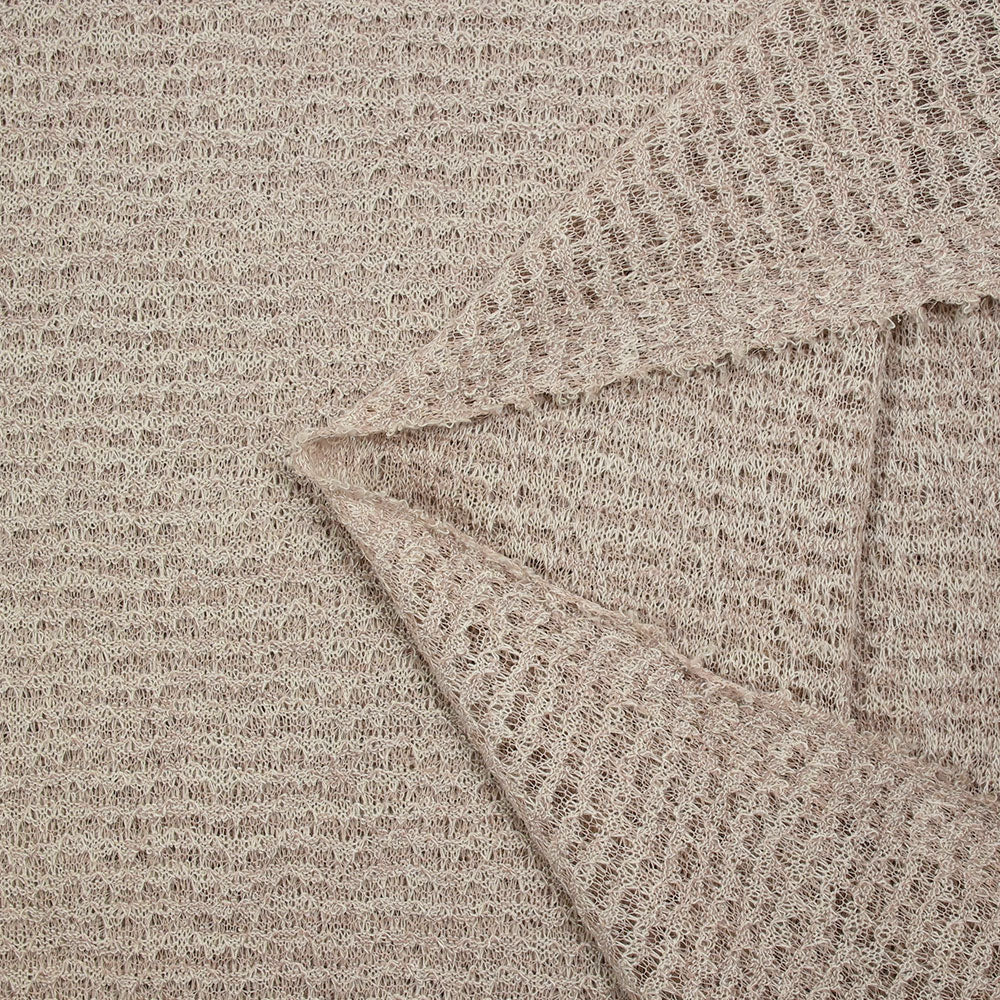 Maille polyester fantaisie beige - Image 4