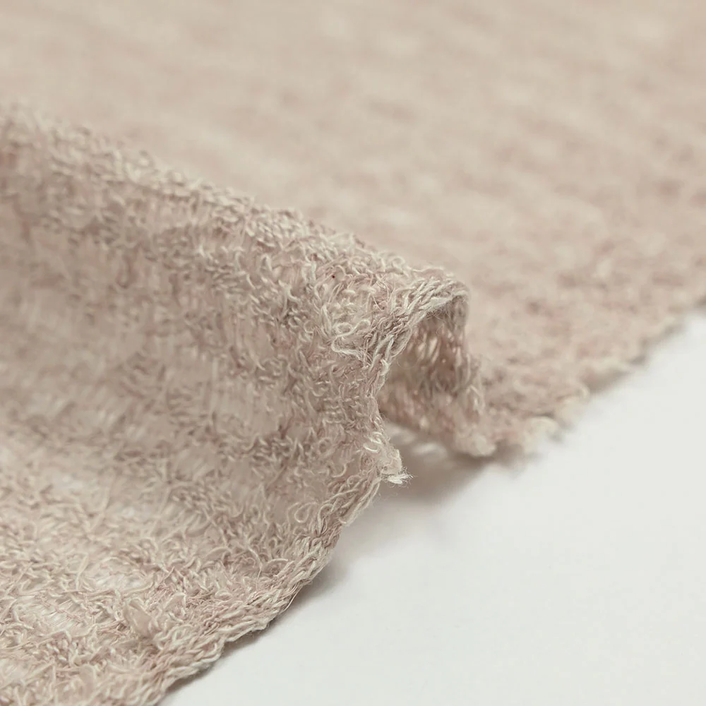 Maille polyester fantaisie beige - Image 6