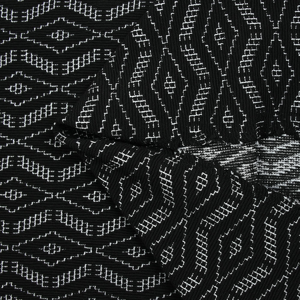 Maille polyester graphique blanche et noire - Image 4