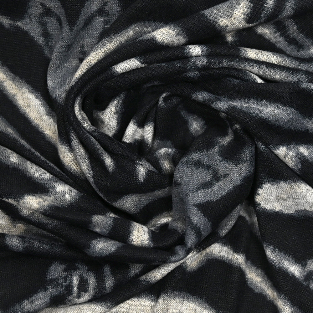 Maille polyester imprimée océlot noir et gris - Image 2