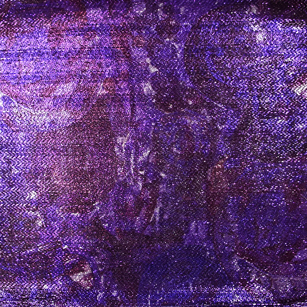 Maille polyester lamée psychédélique fond violet - Image 3
