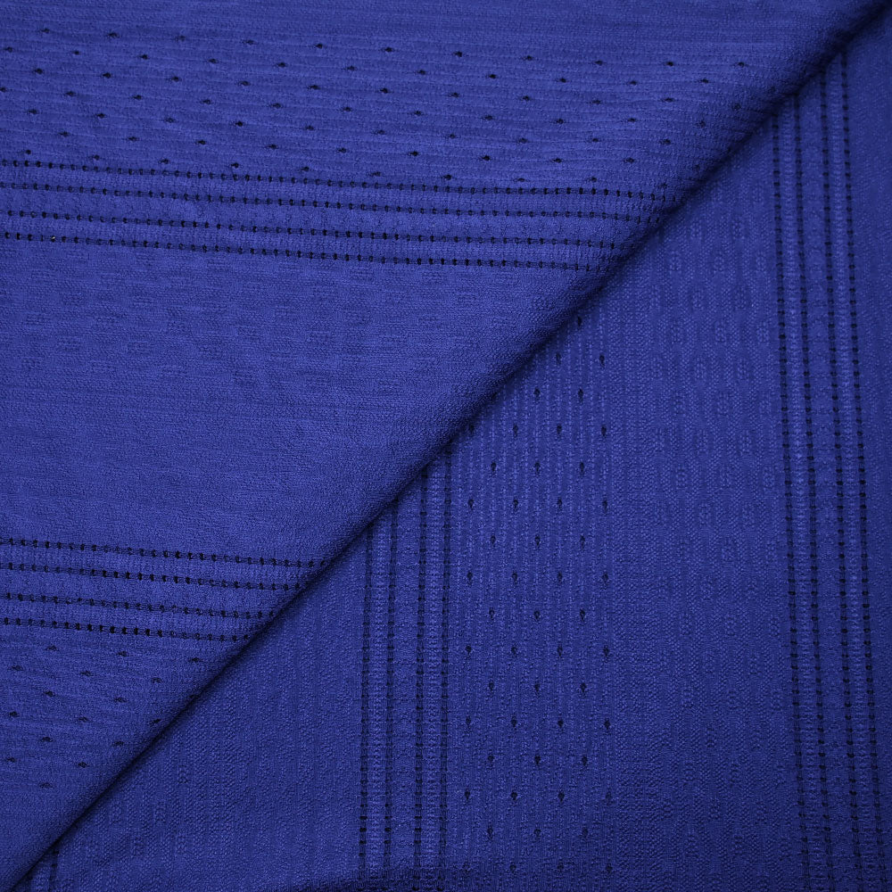 Maille polyester Paula ajourée et texturée bleu roi