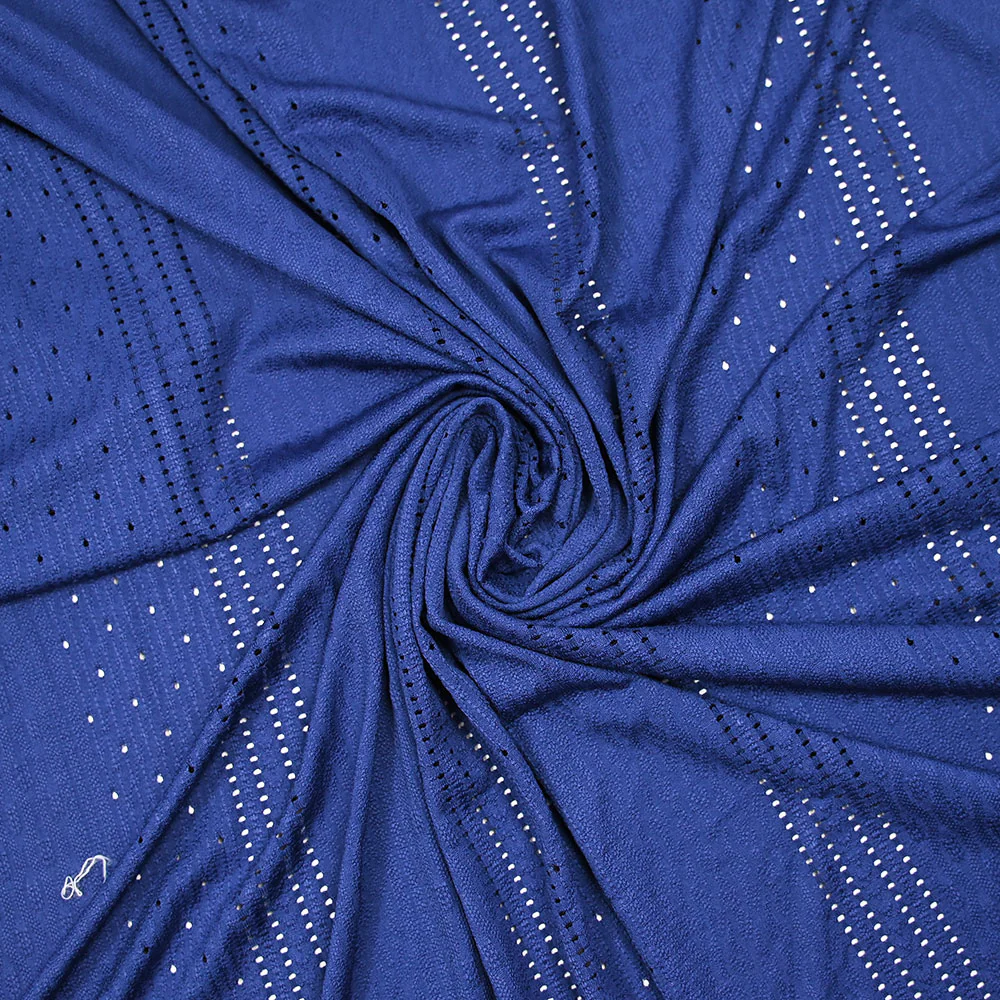 Maille polyester Paula ajourée et texturée bleu roi - Image 2