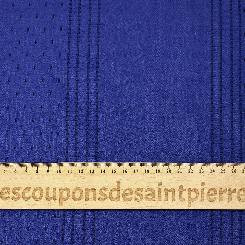 Maille polyester Paula ajourée et texturée bleu roi - Image 3
