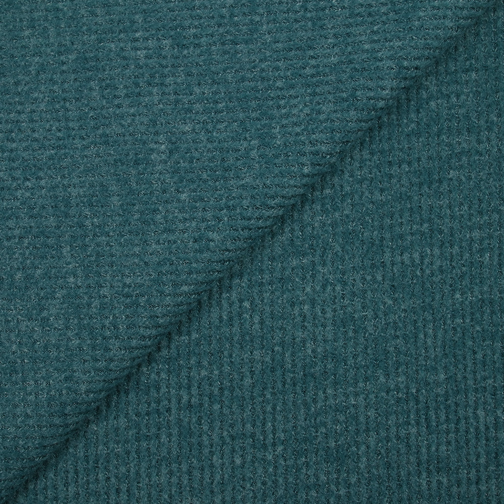 Maille texturée grattée Ori bleu canard