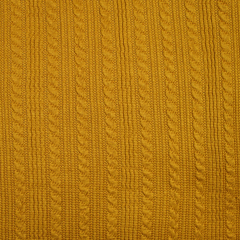 Maille torsadée fantaisie moutarde - Image 4