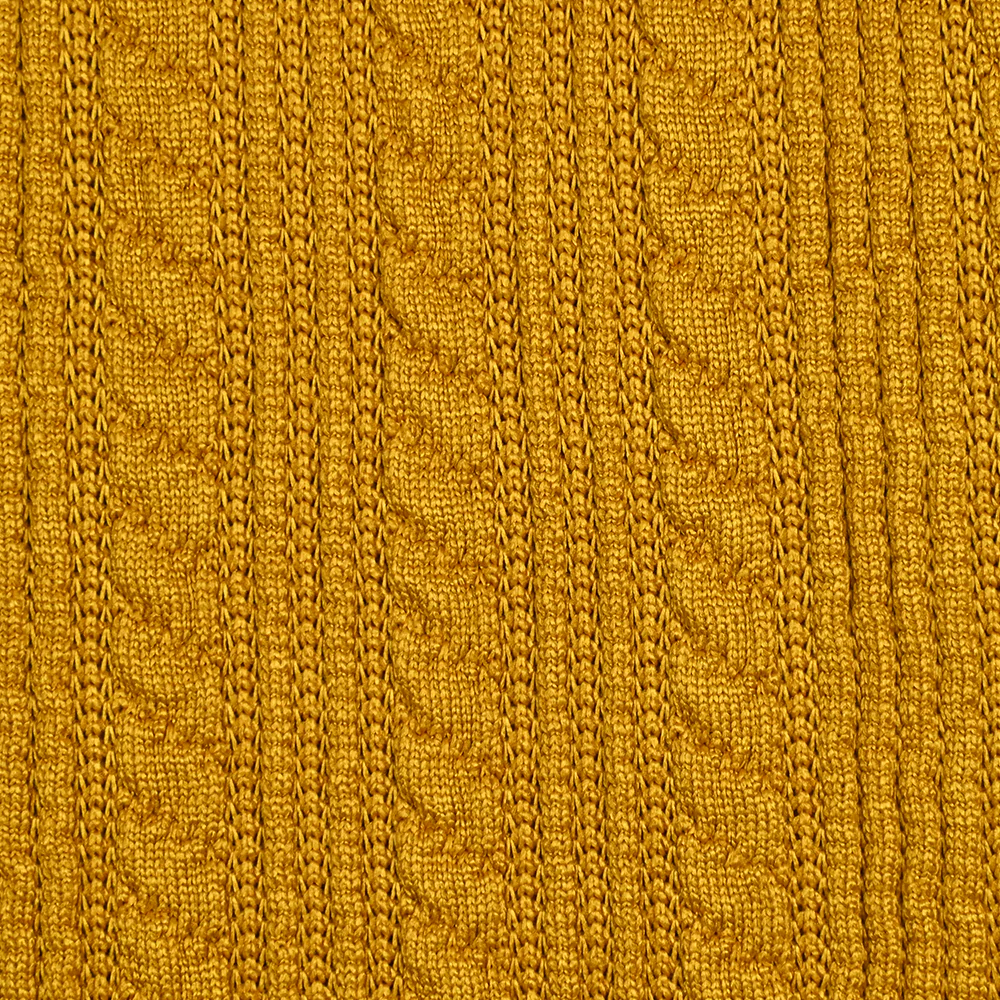 Maille torsadée fantaisie moutarde - Image 5