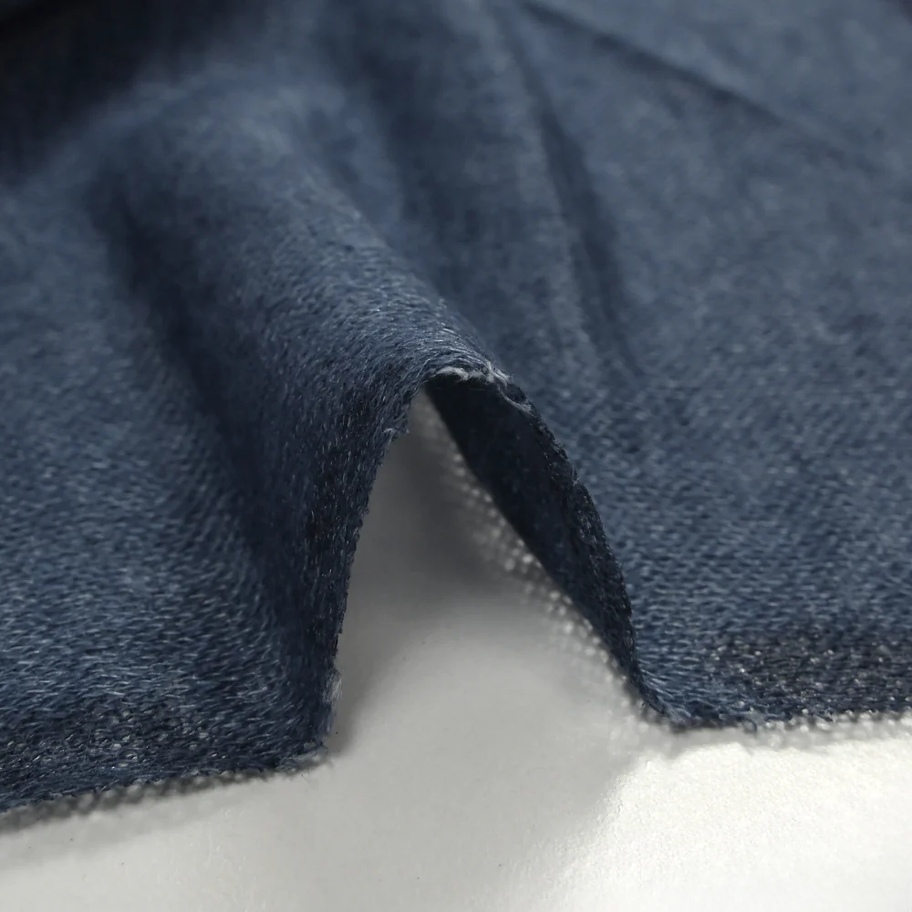 Maille tricot polyviscose fine bleu chiné - Image 6