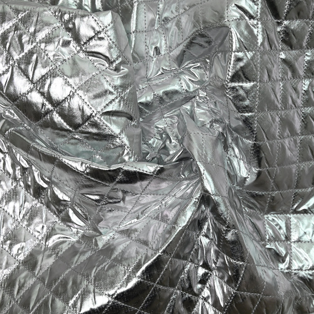 Matelassé polyester argent - Image 2