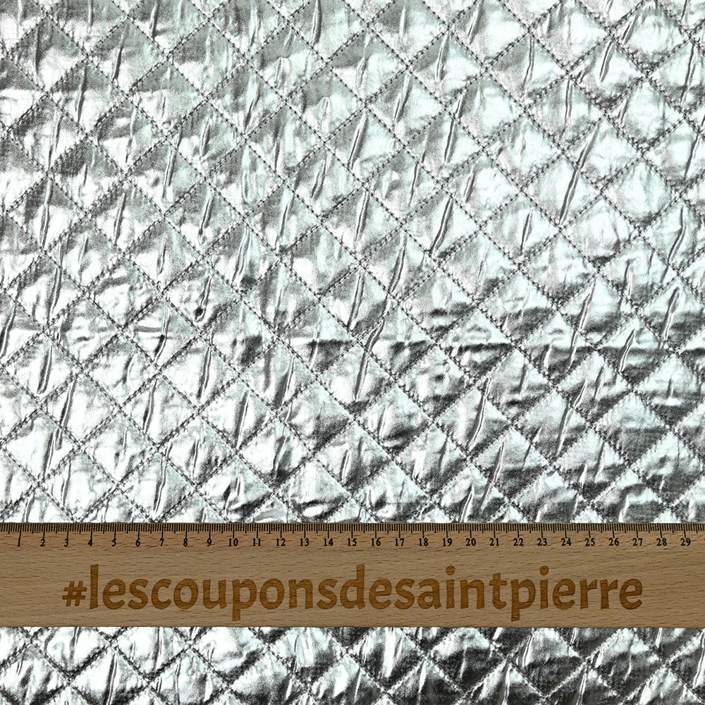 Matelassé polyester argent - Image 3