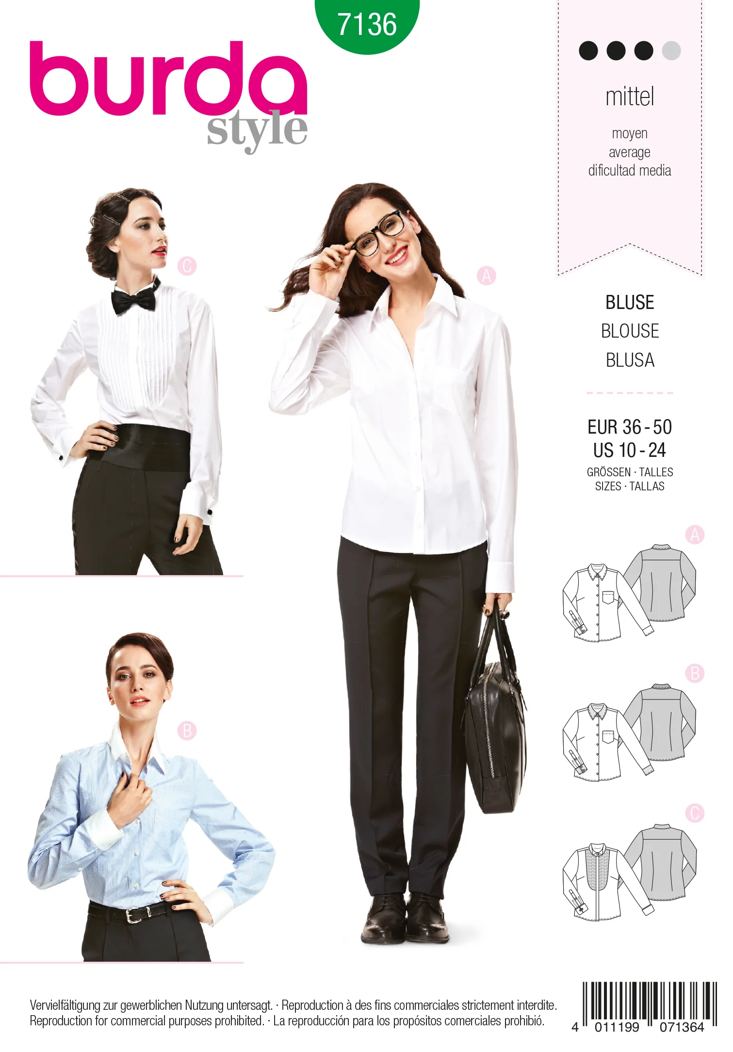 Patron n°: 7136 Chemisier, Blouse