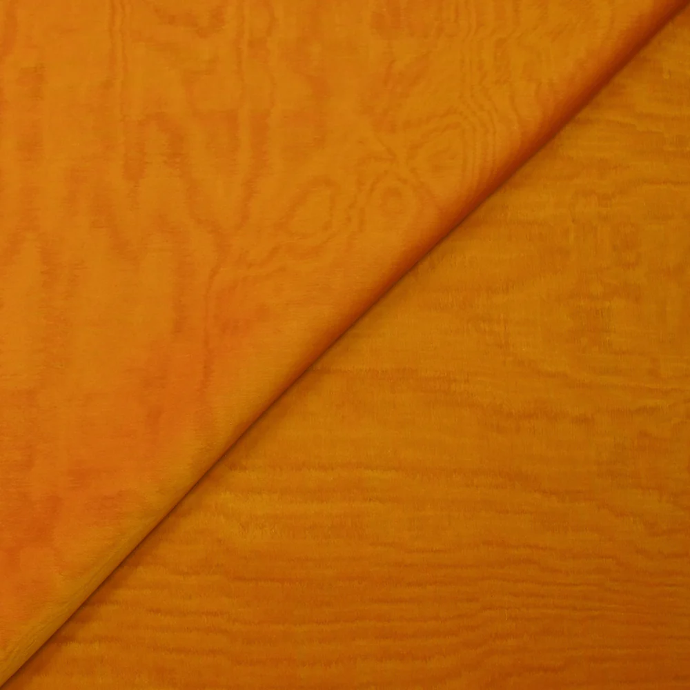 Mousseline 100% soie unie safran changeant rouge