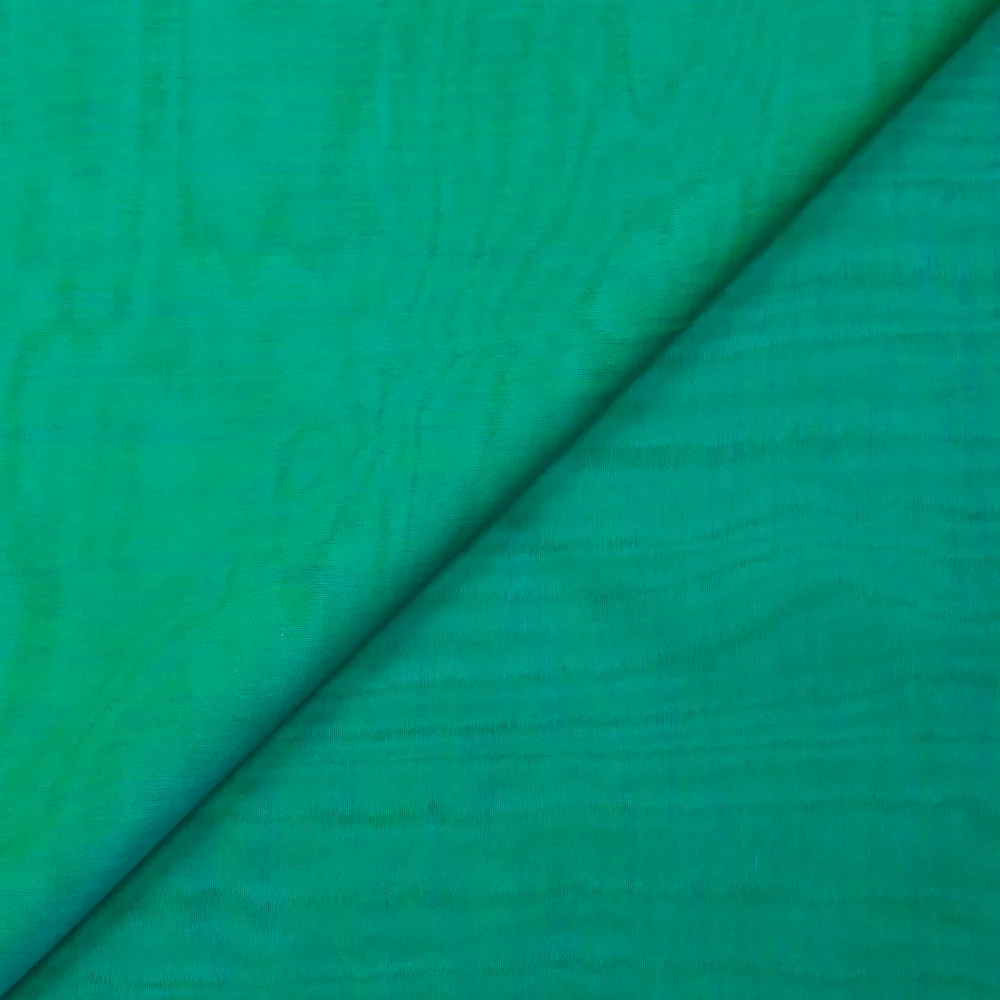 Mousseline 100% soie unie turquoise changeant vert