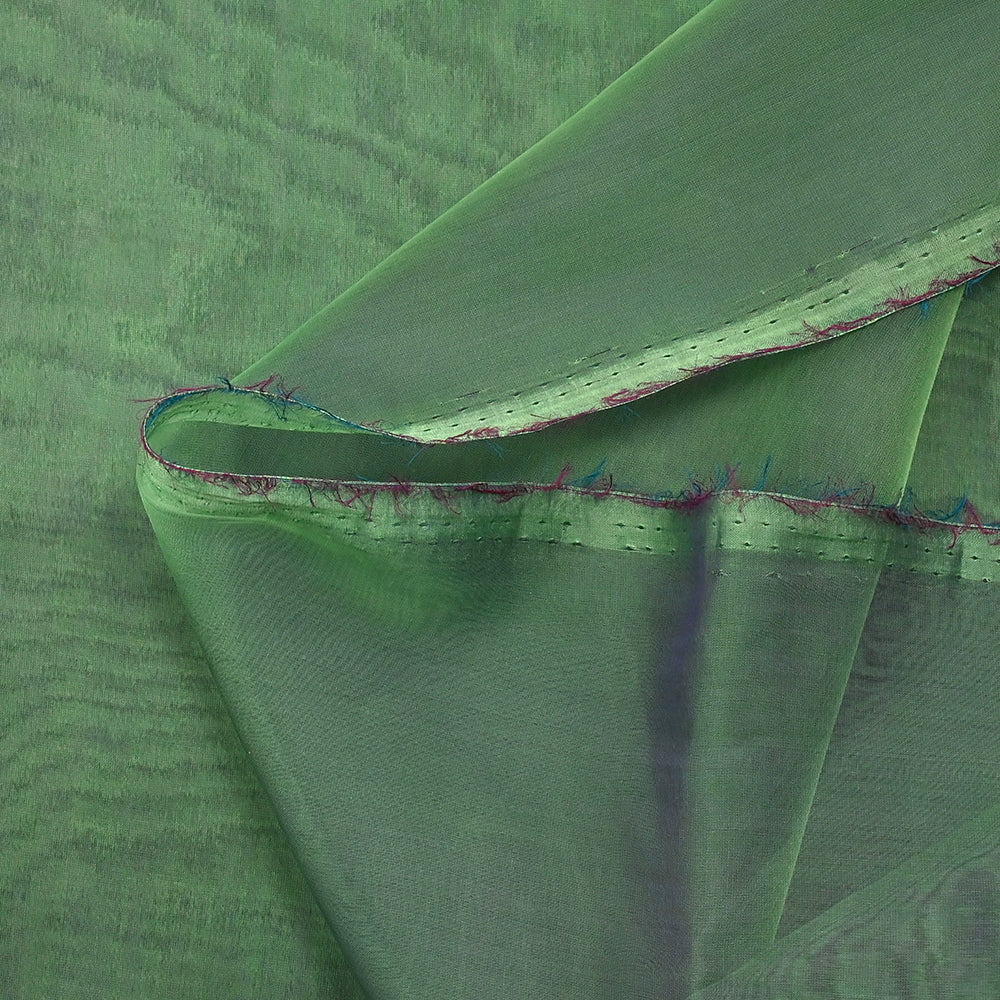 Mousseline 100% soie unie vert clair changeant indigo - Image 4