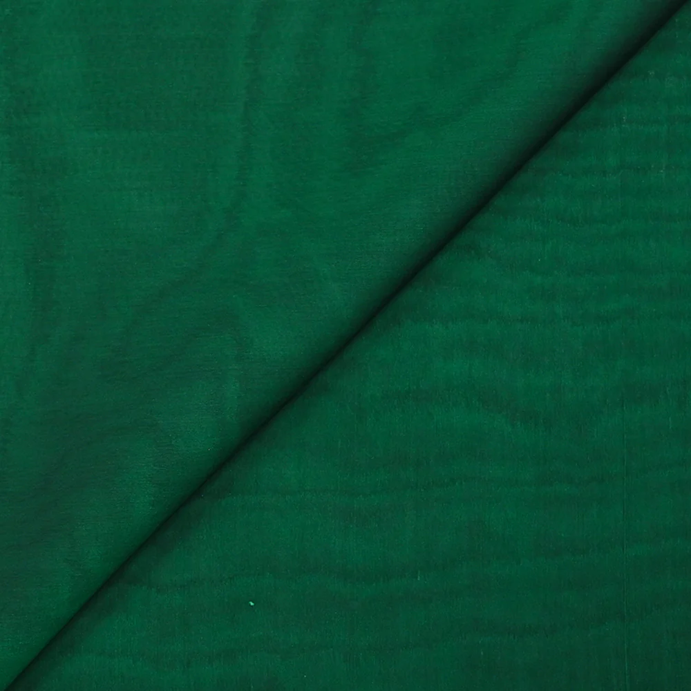 Mousseline 100% soie unie vert foncé changeant noir