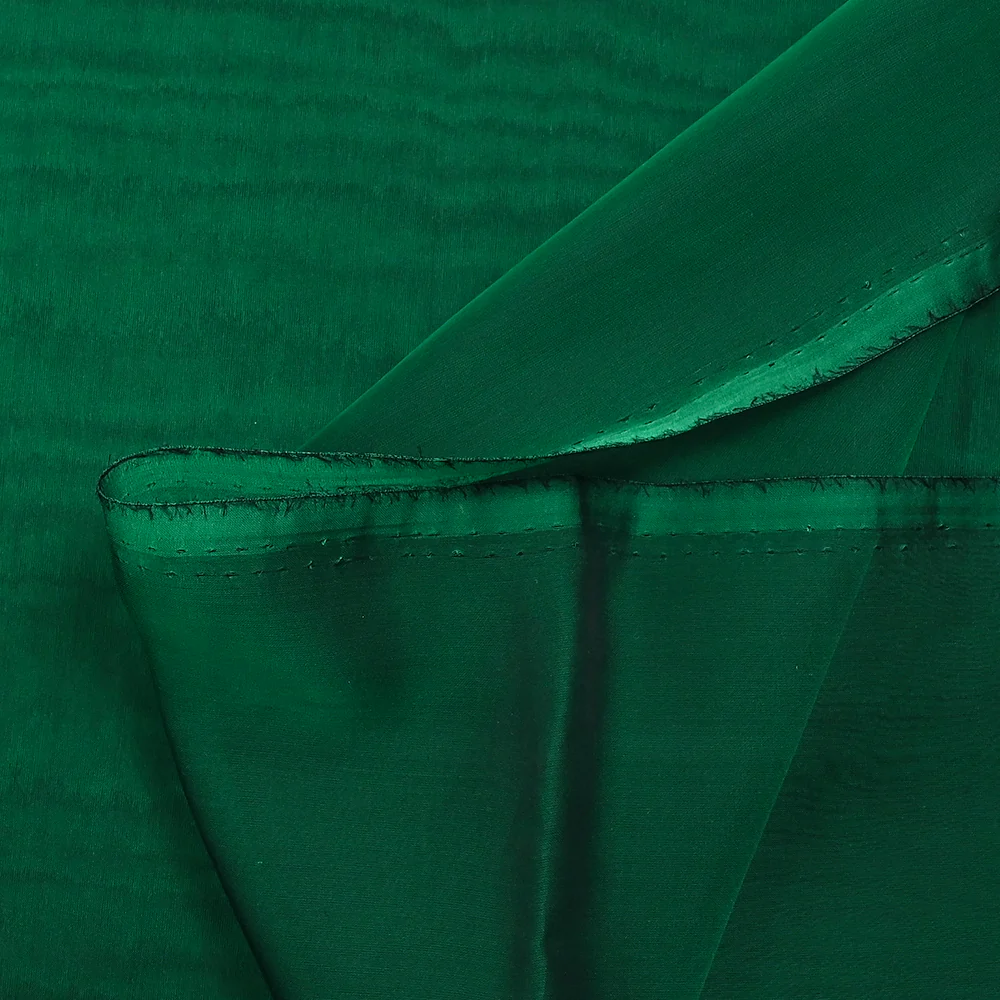 Mousseline 100% soie unie vert foncé changeant noir - Image 4