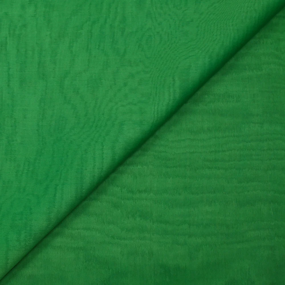 Mousseline 100% soie unie vert menthe changeant vert